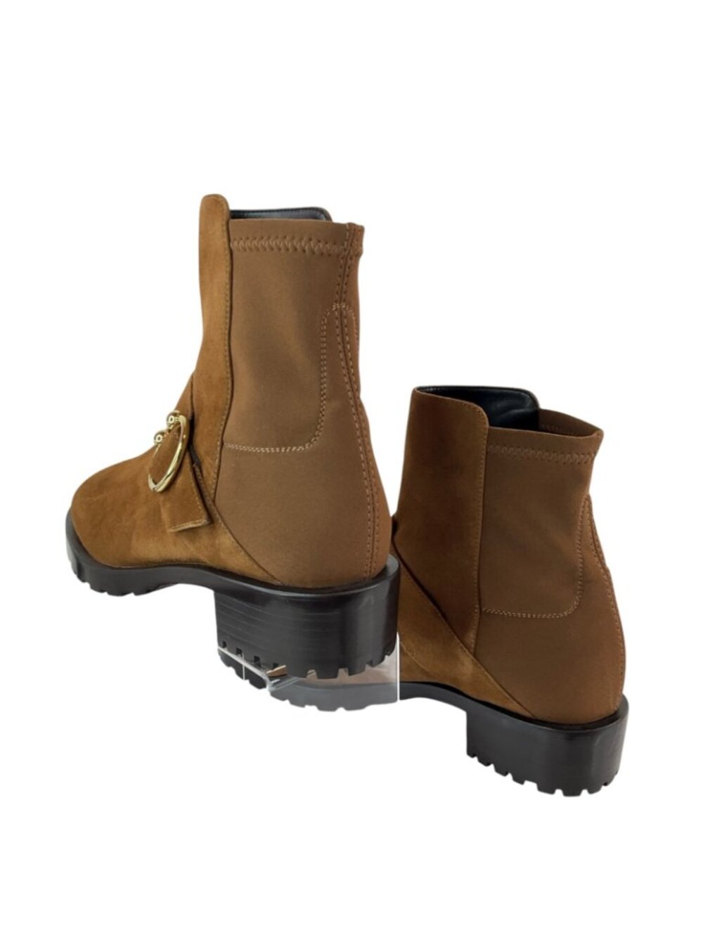 Stuart Weitzman Boots Women Sz 9 Coffee Luxering Suede & Microstretch New $595 - Picture 4 of 13